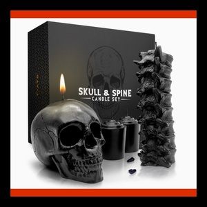 SOLD🆕💀🖤 Skull & Spine Candle Set 🖤💀
